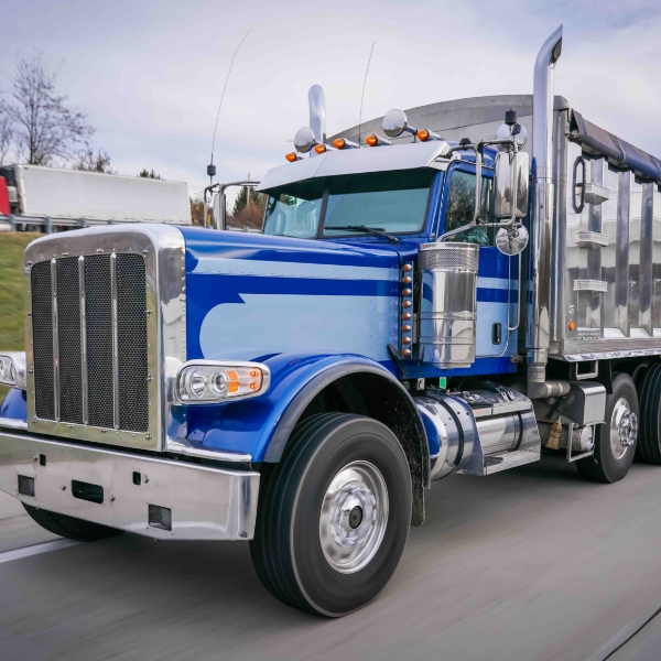 blue dump truck